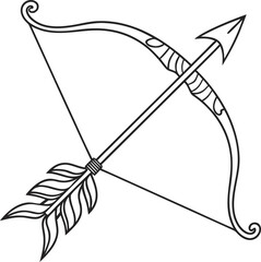 Sagittarius Archer Symbol Minimalist Line Art Vector Illustration Zodiac Horoscope Sign, Sagittarius Zodiac Archer Vector, Black Line Sagittarius Archer Symbol, Minimalist Sagittarius Horoscope Vector