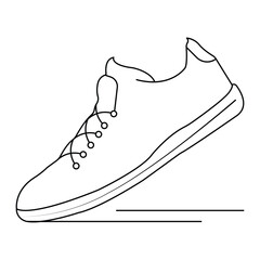 Running shoe footwear sport sneaker casual fashion outline minimal trendy stylish design collection modern comfort icon vector illustration.