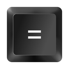 Keyboard Key = – Equal Symbol Button Isolated on White Background 