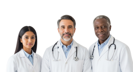 Diverse and Professional Medical Team Portrait on White Background