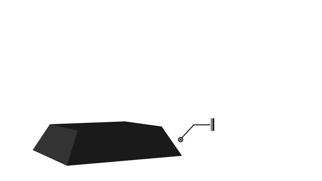 animated 4 step pyramid business infographic with callout for text label, animation video footage isolated on alpha channel(transparent) background.