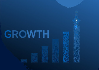 Obraz premium Abstract digital representation of business growth and success