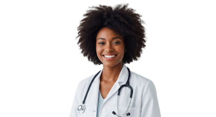 Confident and Compassionate African American Doctor Portrait with Stethoscope