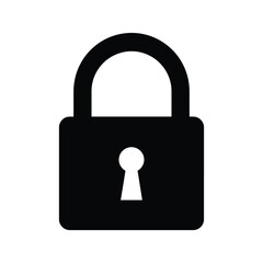 Black Padlock Icon Security Symbol Privacy Protection Safety Secure Access Password Encryption Digital Online Website App Vector Graphic Illustration
