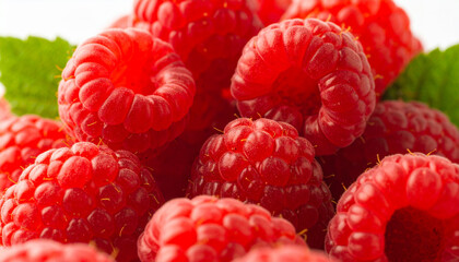 Close-up of Fresh, Vibrant Raspberries A Delightful and Healthy Treat for Culinary Creations and Snacks