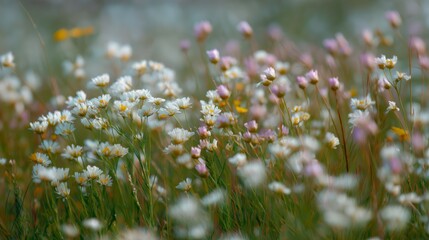 beautiful dreamy  wildflower field retro vintage rustic mood 
