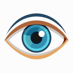 Captivating blue eye illustration with detailed iris and clean lines, symbolizing vision, insight, and perception for modern concepts.