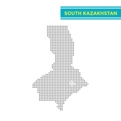 Dotted map of South Kazakhstan Region in Kazakhstan
