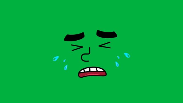 2D animated cartoon, facial characters and eyes with various unique, cute shapes and expressions.