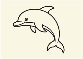Fototapeta premium Dolphin line art Vector