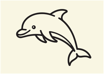 Fototapeta premium Dolphin line art Vector