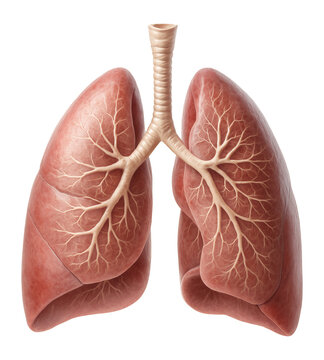 Human lungs isolated against .