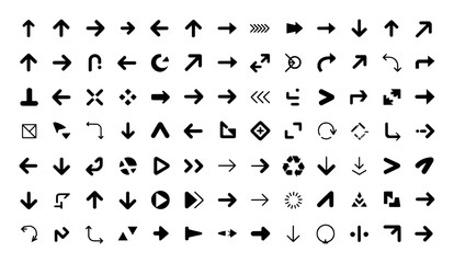 Collection of diverse arrow icons and directional symbols