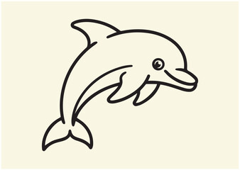Fototapeta premium Dolphin line art Vector