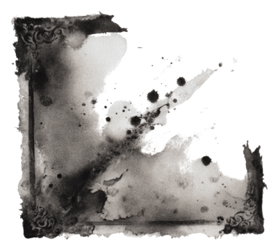 Aged, stained rectangular frame, ink-splattered - Powered by Adobe