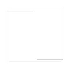 Obraz premium Black thin line square frame element..
