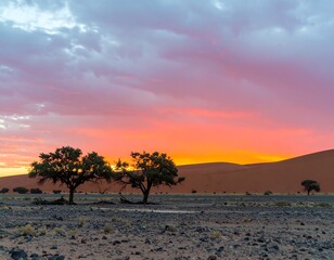 Dramatic desert sunset