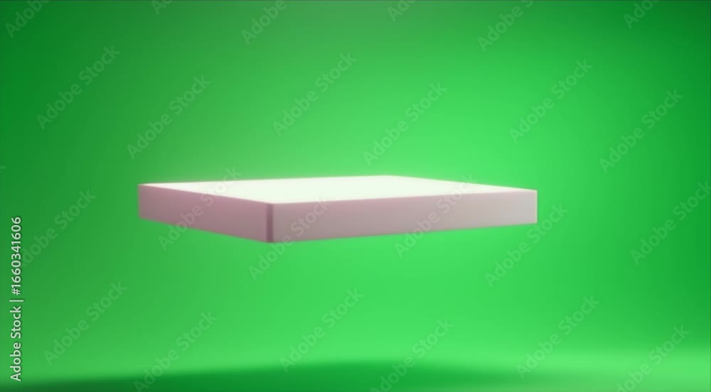 Poster abstract platform motion graphic looping on green background for product display ads
