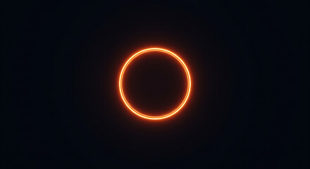 An ethereal glowing orange ring against a dark, minimalistic backdrop, evoking a sense of cosmic wonder and abstract beauty.