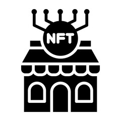 Obraz premium Nft Market Glyph Vector Icon