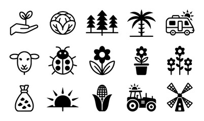 Collection of Farming and Nature Icons