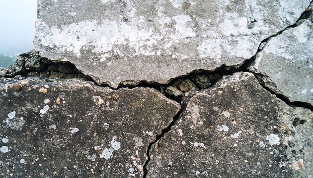 Cracked concrete wall section