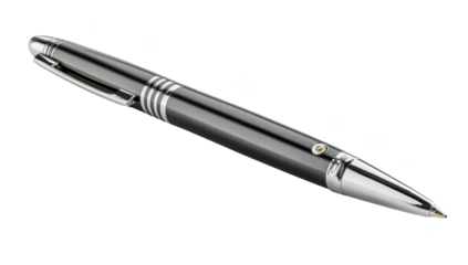 Sleek, black and silver pen, luxurious writing instrument