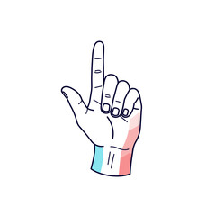 Obraz premium A simple illustration of a hand pointing upwards with subtle color accents at the wrist