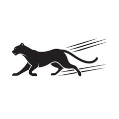 Cheetah Running On Savannah Silhouette Vector Artwork