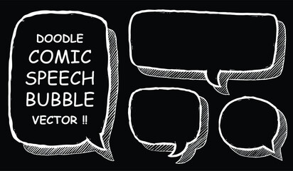 Doodle Speech Bubbles Vector &ndash; Hand Drawn Comic Dialog Balloons