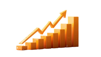 Gold-toned upward trend graph