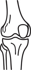 Knee Joint Icon Illustration | Human Knee Structure Graphic | Human Knee Design