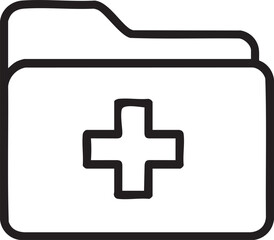 Fototapeta premium Medical Folder Icon with plus symbol, Medical Document Folder Design, Medical Records Folder Icon