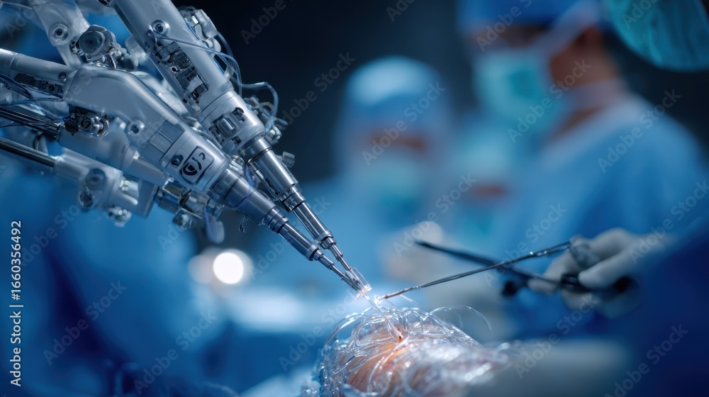 Poster medium closeup of robotic manipulation during cochlear implant insertion focusing on robotic wrist a
