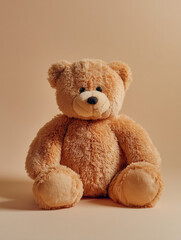Obraz premium Brown teddy bear isolated on plain background, 3D render