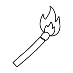  Beautiful black and white burning match illustration silhouette vector design.