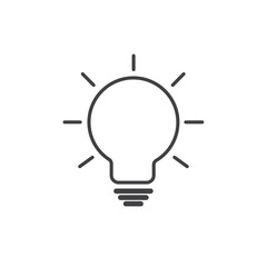 Light bulb icon, creativity and innovation idea symbol in minimal line art style
