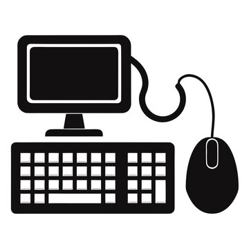 black computer keyboard and mouse clip art preview