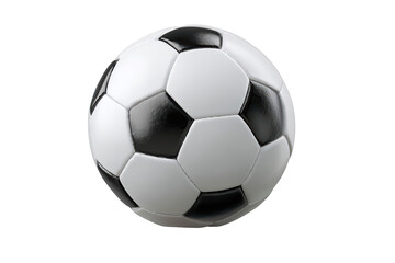 Naklejka premium Classic black and white soccer ball, isolated on black background (1)
