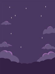  Starry Night Sky with Clouds Background