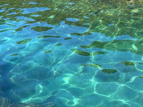 Ocean transparent water surface background. 