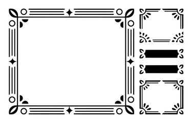 Obraz premium Elegant Black and White Decorative Borders and Frames with Art Deco Elements