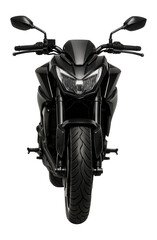 Front view of a black electric motorcycle.