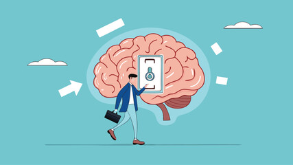 Turning off brain to relieve stress or problems, relaxation to relieve anxiety from your brain, Reduce stress concept, stress management, businessman turning off the switch in the human brain concept
