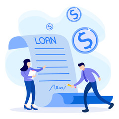 Illustration vector graphic cartoon character of loan
