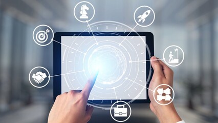 Startup launch and business growth concept, rocket symbolism, entrepreneurship, startup innovation,...