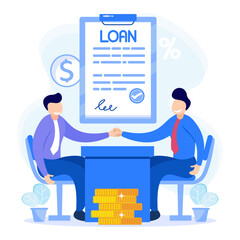 Illustration vector graphic cartoon character of loan
