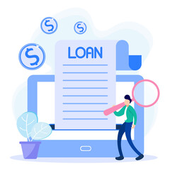 Illustration vector graphic cartoon character of loan