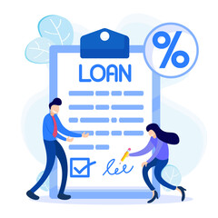 Illustration vector graphic cartoon character of loan