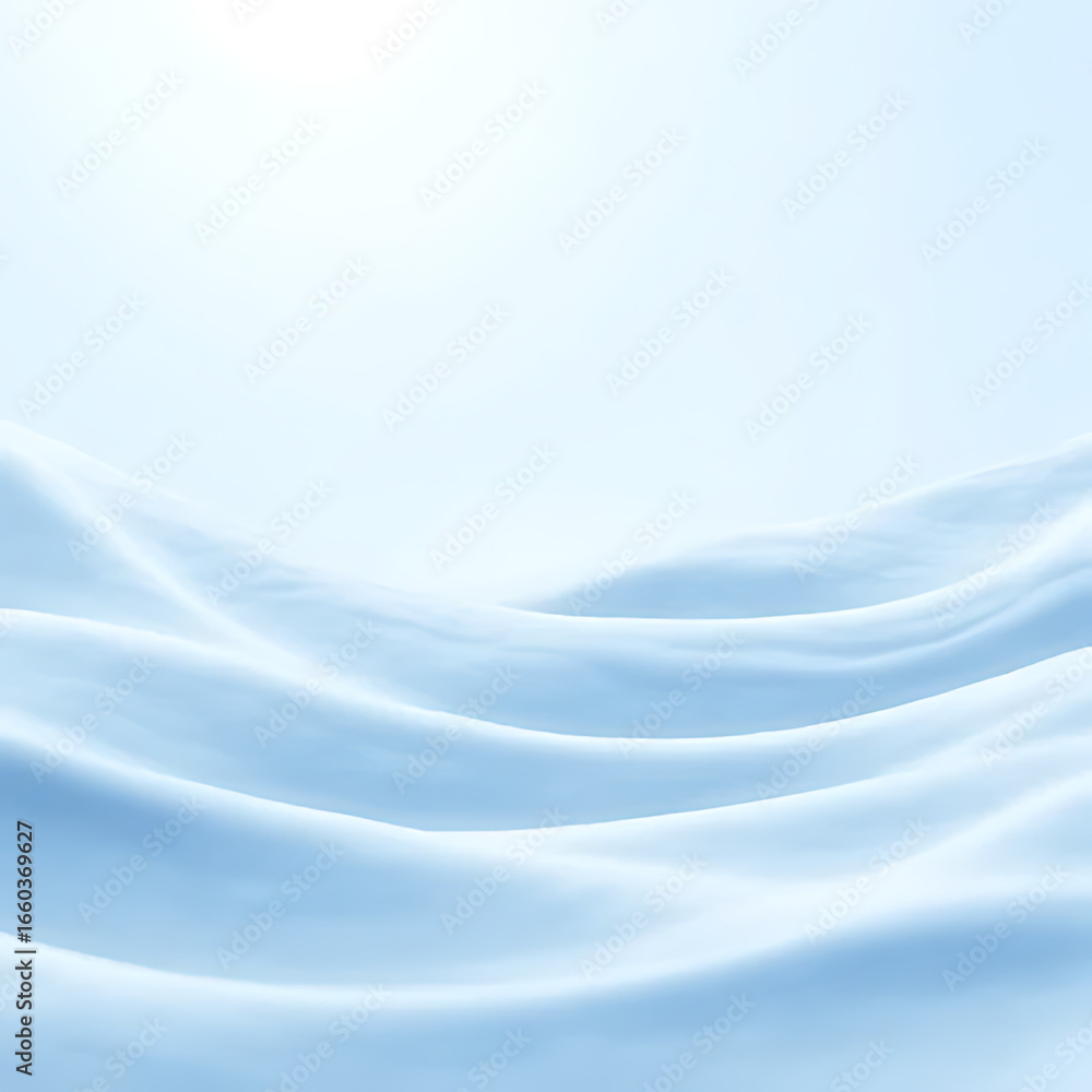 Poster gentle flowing waves of soft blue fabric create an abstract background with subtle light reflections